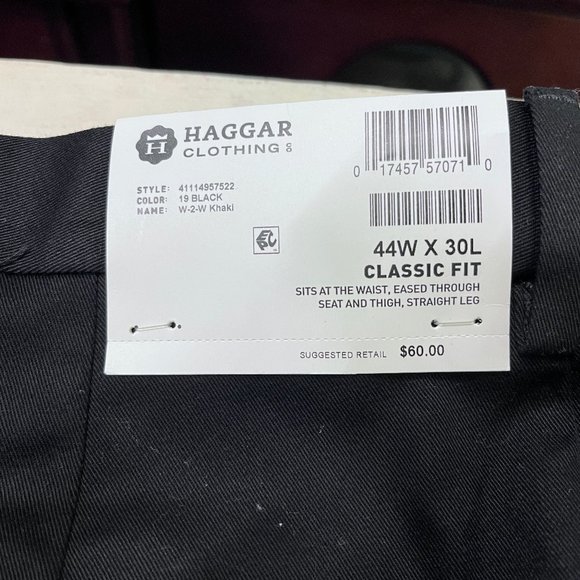 Mens Haggar Classic Fit Khaki Trousers Size 44W - Picture 3 of 5